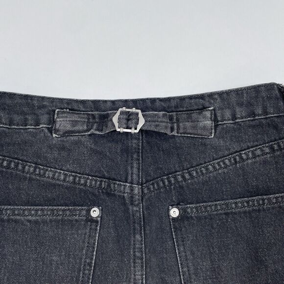 Free People We The Free‎ Denim Skirt Size 26 Black Rugged A Line Raw Hem Punk - Picture 6 of 11